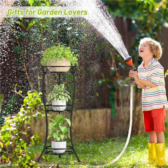 3 Tier Tall Metal Plant Stand, 33 Inch Plant Stands Indoor Outdoor - Picture 13 of 14